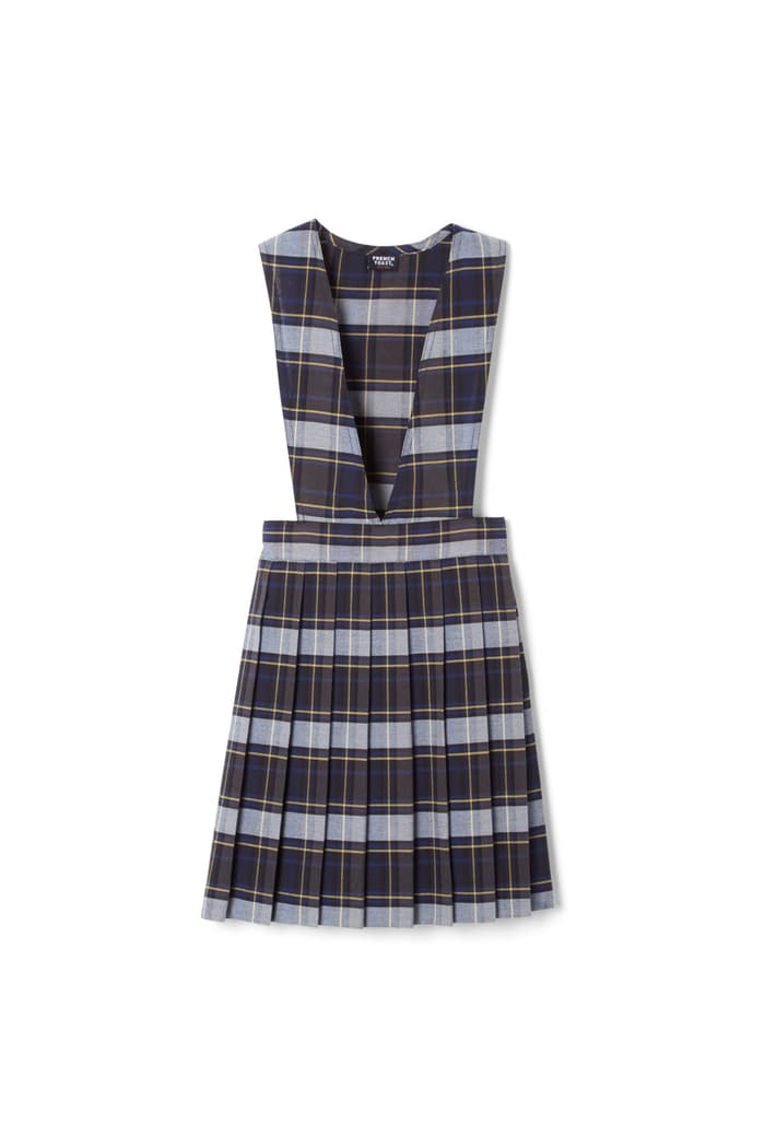 French Toast - Plaid V-Neck Pleated Plaid Jumper (Sizes 4 to 20)