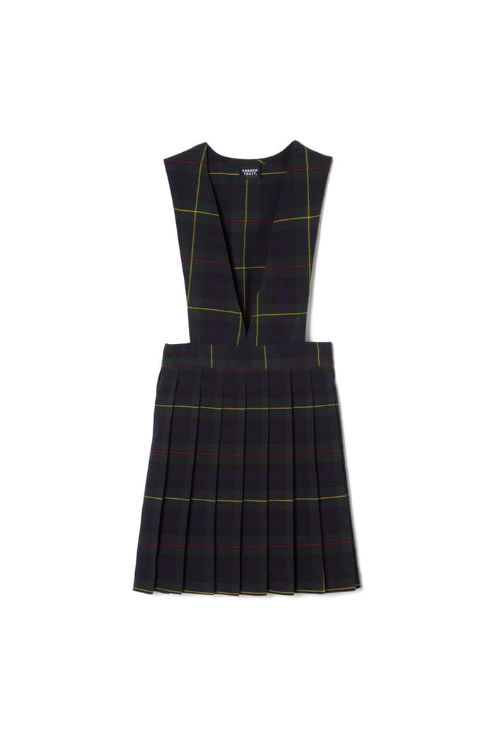 French Toast - Plaid V-Neck Pleated Plaid Jumper (Sizes 4 to 20)