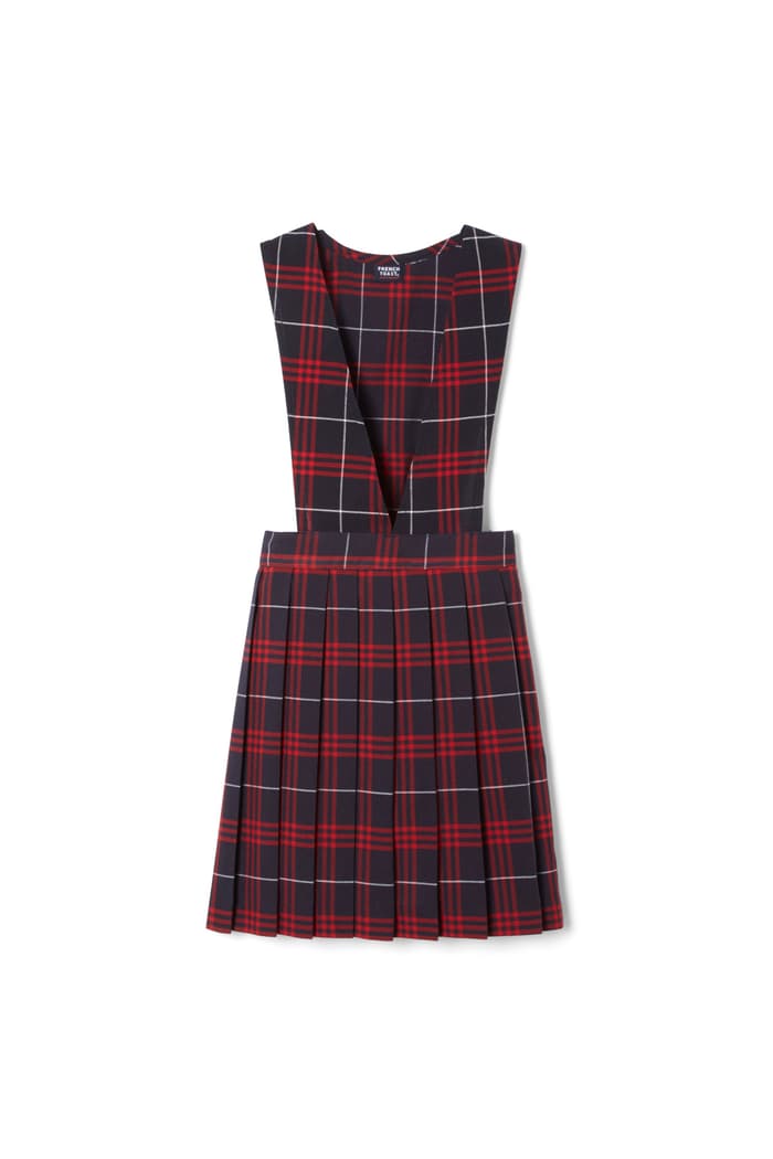 French Toast - Plaid V-Neck Pleated Plaid Jumper (Sizes 4 to 20)